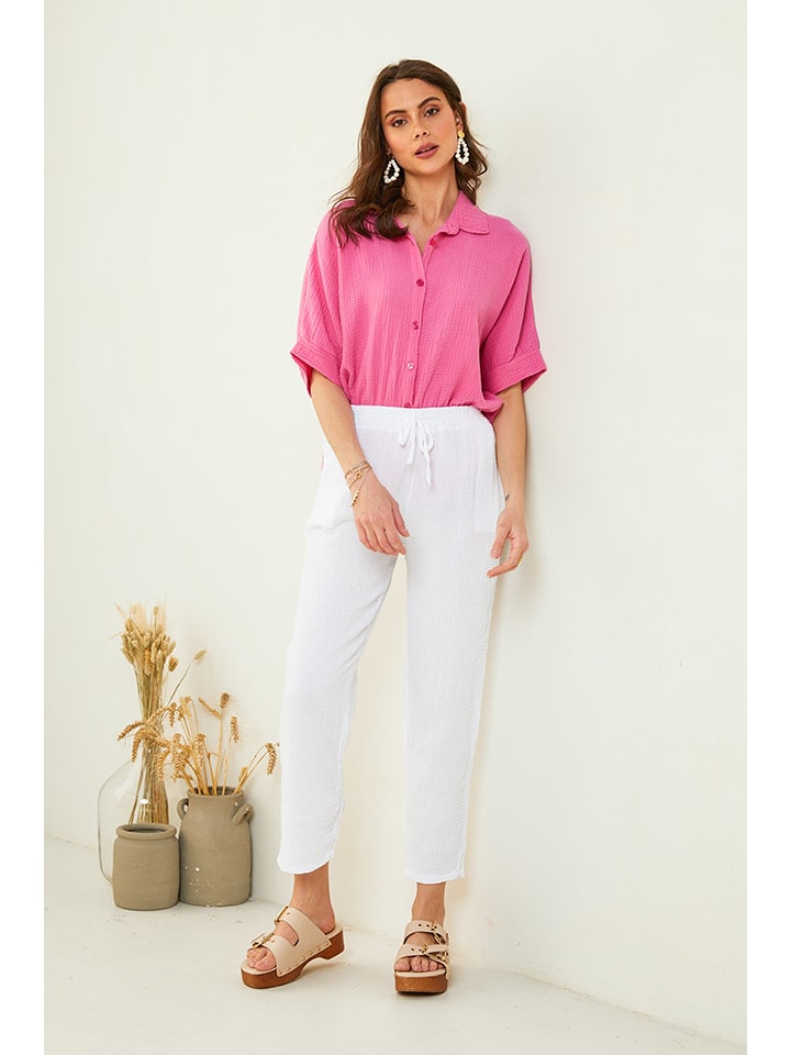 Pure Cotton Spodnie w kolorze białym rozmiar: S/M