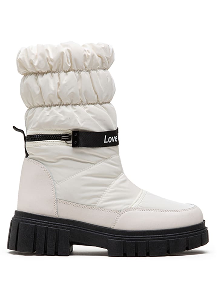 Foreverfolie Kozaki zimowe w kolorze kremowym rozmiar: 41