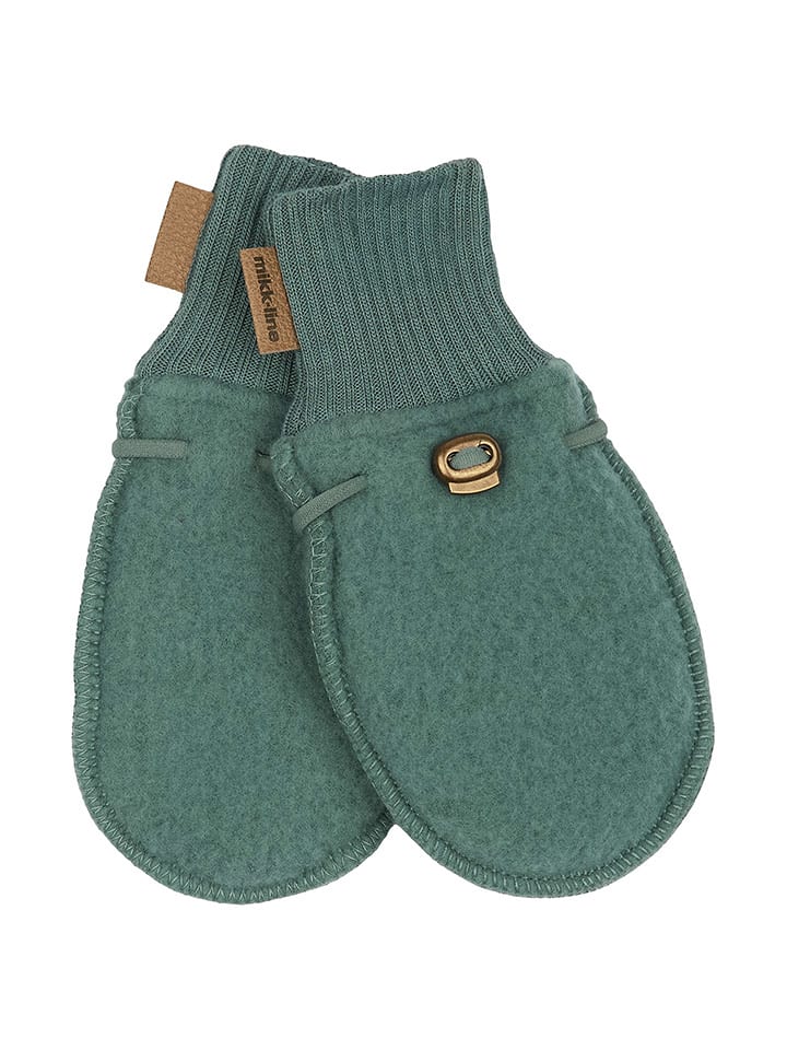 mikk-line Wełniane rękawiczki w kolorze zielonym rozmiar: 86/92