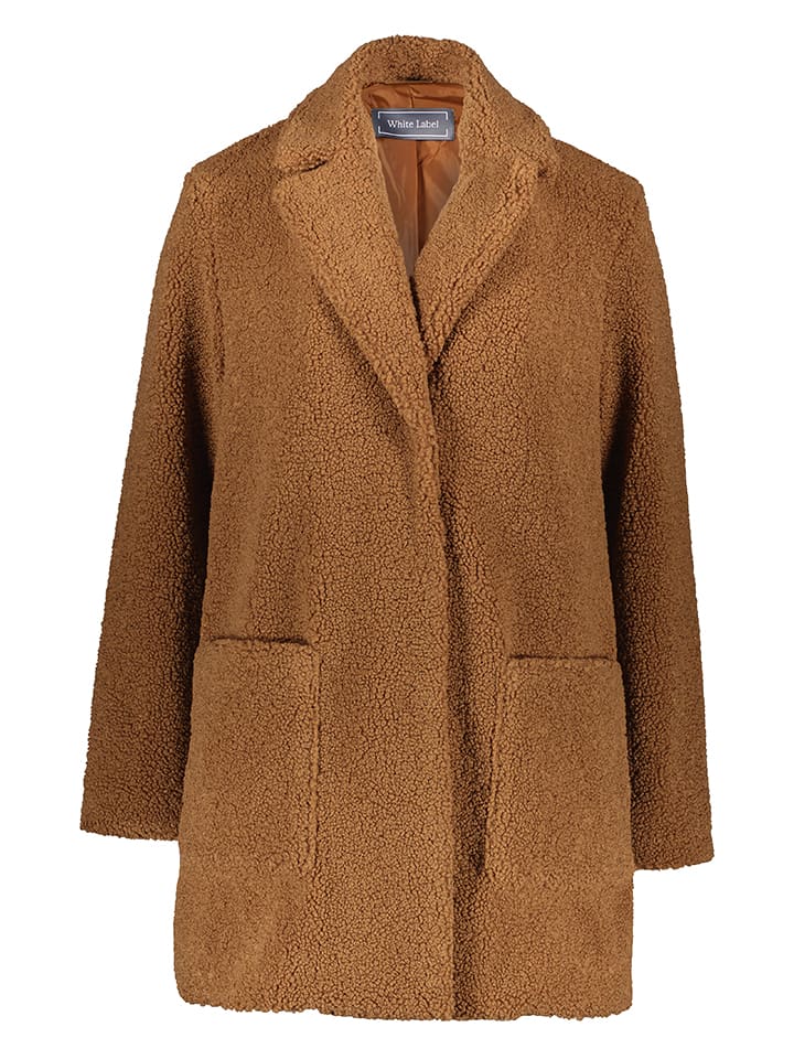 WHITE LABEL Kurtka pluszowa w kolorze jasnobrązowym rozmiar: 44