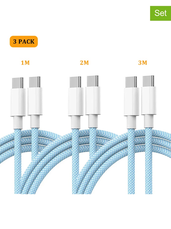 SWEET ACCESS Kable USB-C (3 szt.) w kolorze błękitnym rozmiar: onesize
