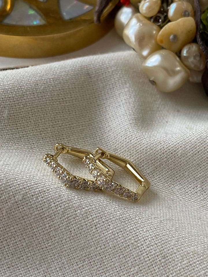 Luseera Pozłacane kolczyki-kreole z cyrkoniami rozmiar: onesize