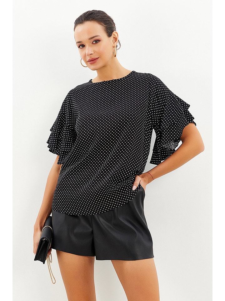 Milan Kiss Bluzka w kolorze czarno-białym rozmiar: M