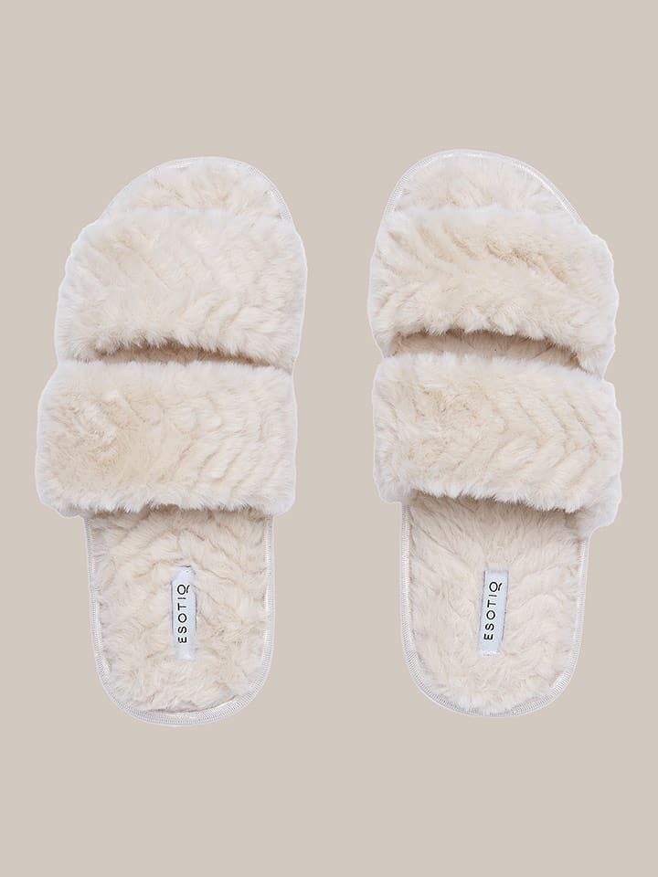 ESOTIQ Kapcie w kolorze kremowym rozmiar: 40