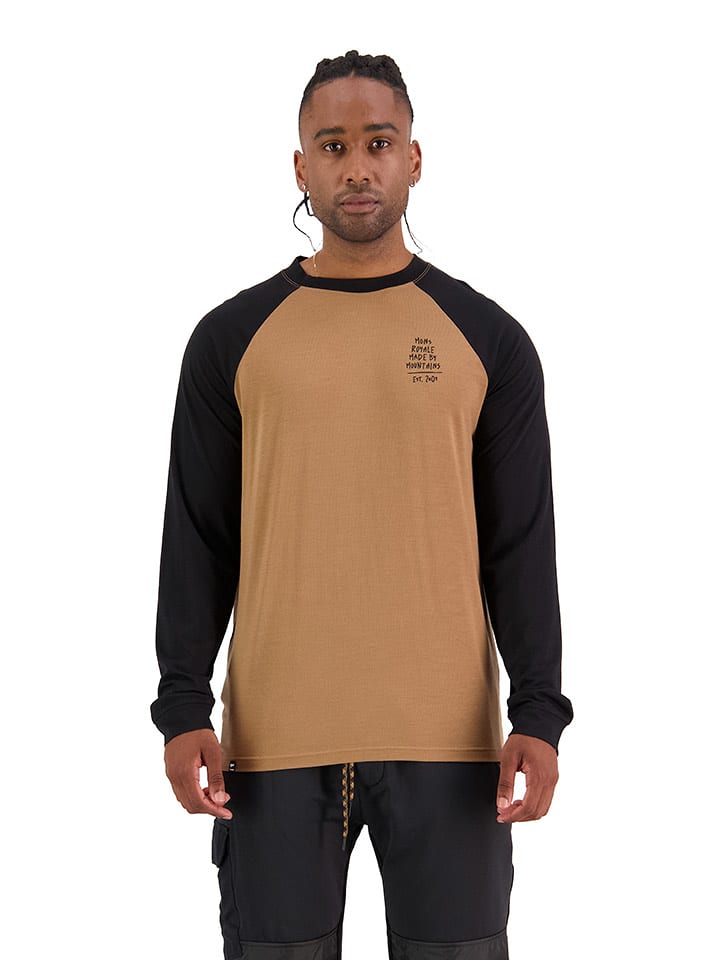 Mons Royale Koszulka funkcyjna "Icon" w kolorze brązowo-czarnym rozmiar: S