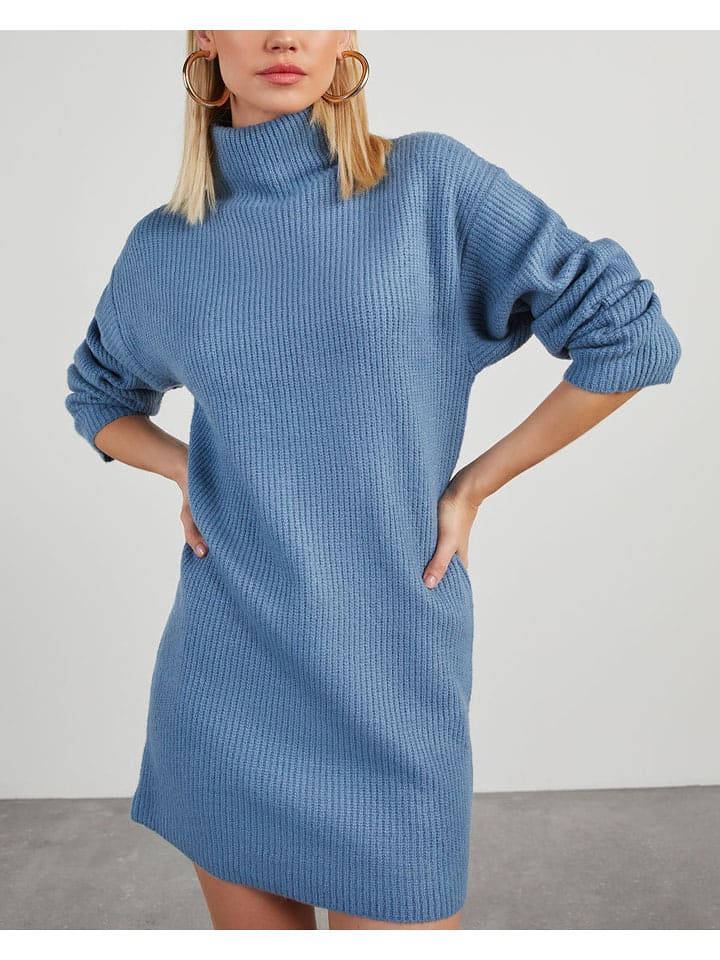Milan Kiss Sukienka dzianinowa w kolorze błękitnym rozmiar: M