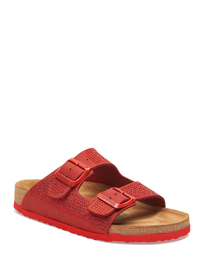 Comfortfusse Skórzane klapki w kolorze czerwonym rozmiar: 40