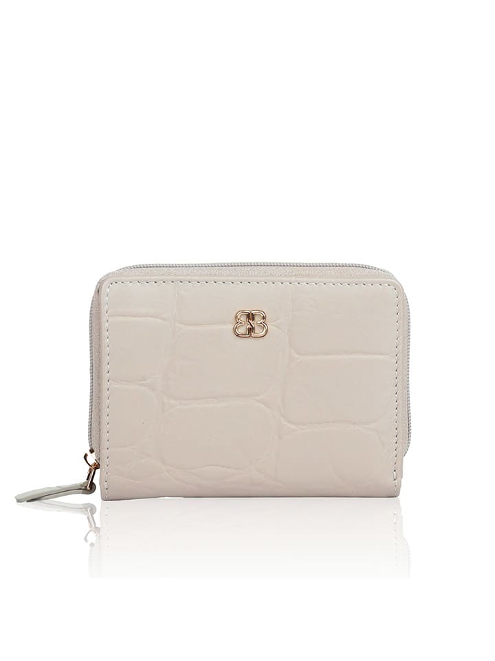 Bellicci Skórzany portfel "Veneta" w kolorze kremowym - 11 x 8 x 2 cm rozmiar: onesize