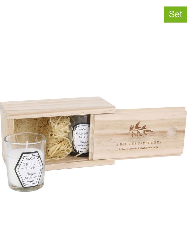 Ethnical Life 3-częściowy zestaw świec zapachowych w kolorze biało-brązowym - 2 x 55 g rozmiar: onesize