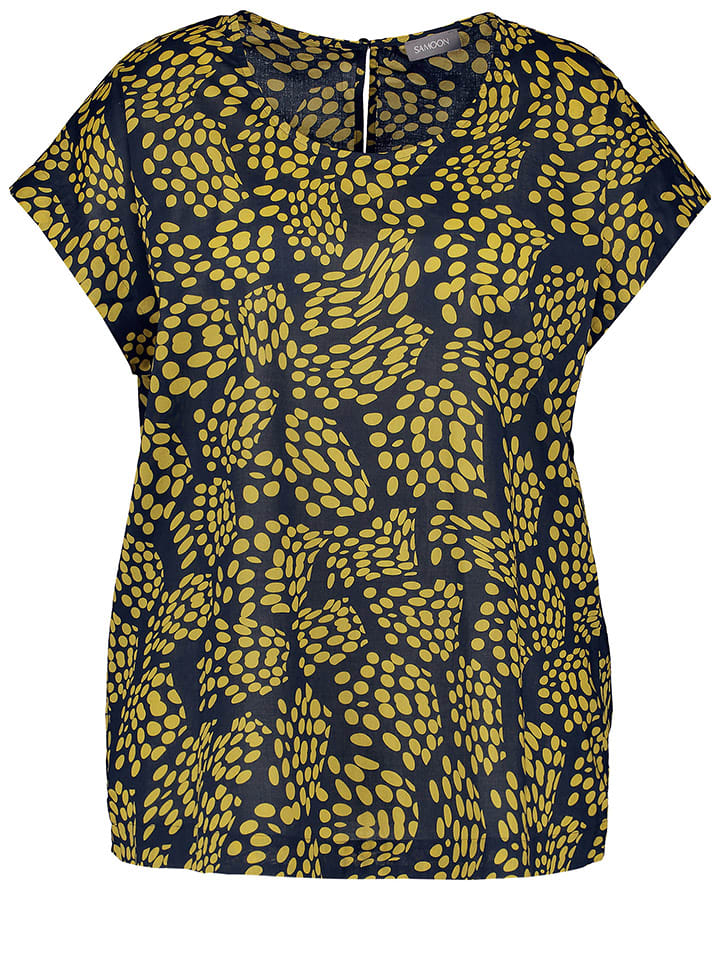 SAMOON Bluzka w kolorze granatowo-żółtym rozmiar: 50