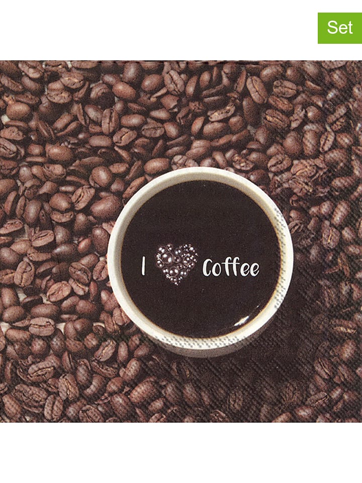 IHR Serwetki (60 szt.) "I Love Coffee" w kolorze brązowym rozmiar: onesize