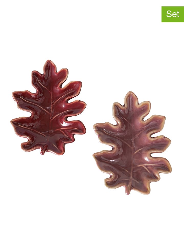 Boltze Dekoracyjne miseczki (2 szt.) w kolorze czerwono-jasnoróżowym - wys. 18 cm rozmiar: onesize