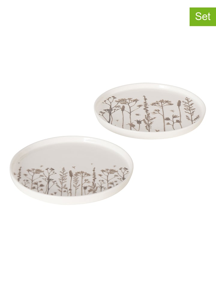 Boltze Talerze śniadaniowe (2 szt.) w kolorze biało-jasnobrązowym - Ø 21 cm rozmiar: onesize