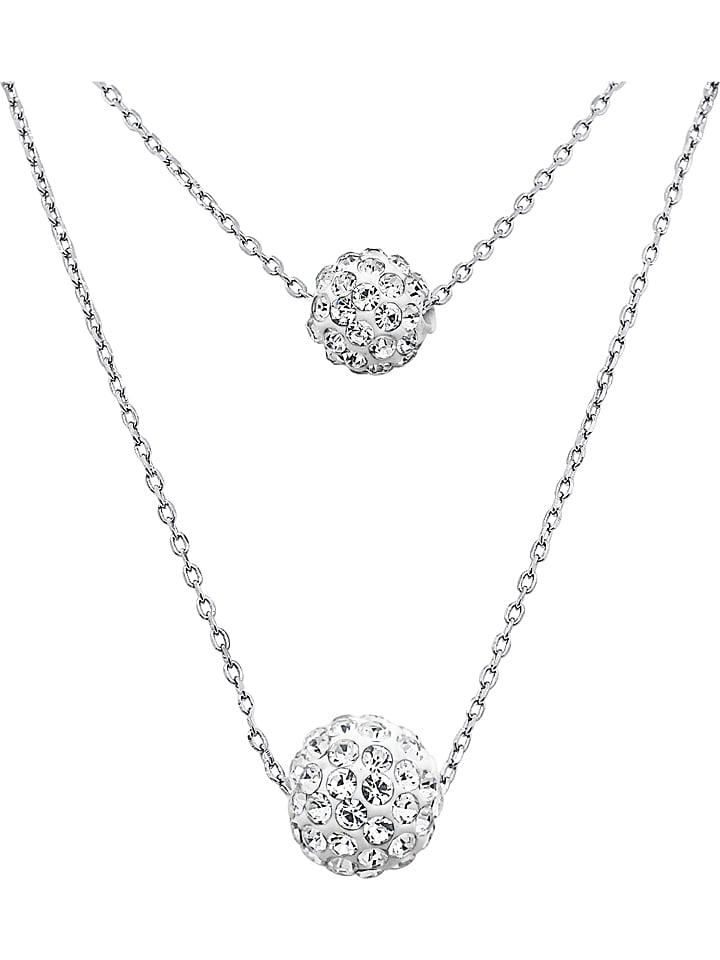 Wishlist Srebrny naszyjnik z elementami ozdobnymi - dł. 39 cm rozmiar: onesize