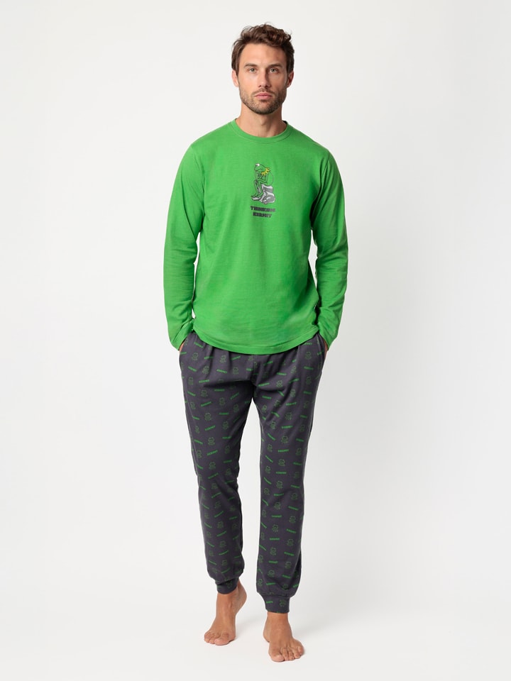 Disney Piżama "Disney" w kolorze zielono-czarnym rozmiar: XXL