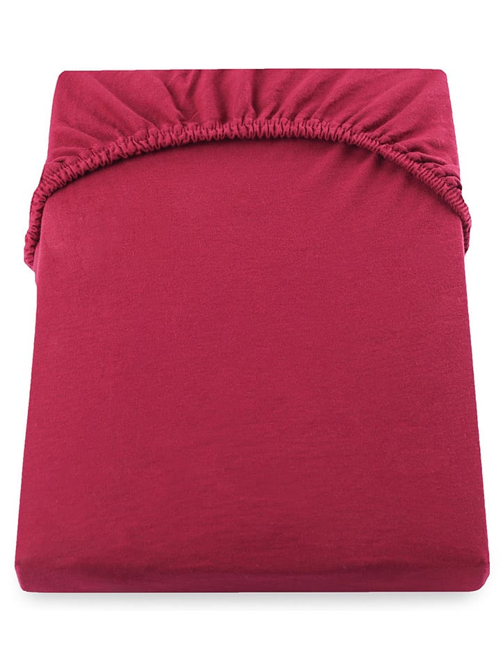 Deco King Prześcieradło w kolorze czerwonym na gumce rozmiar: 120-140x200 cm