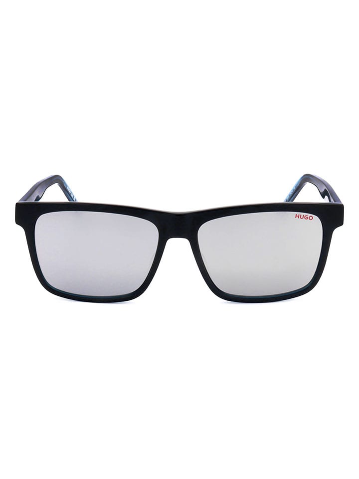 HUGO Męskie okulary przeciwsłoneczne w kolorze czarno-niebieskim rozmiar: 56