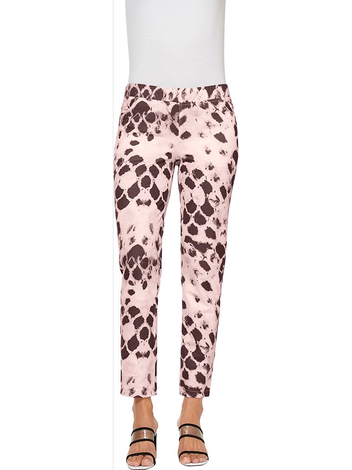 Heine Spodnie w kolorze beżowo-czerwonym rozmiar: 40