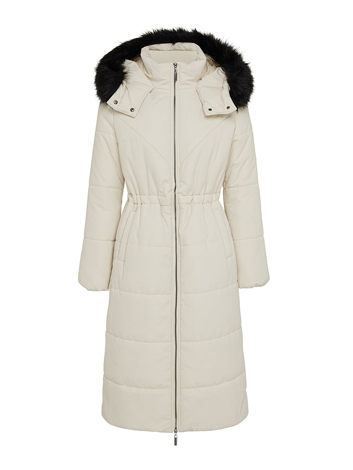 Płaszcz pikowany w kolorze kremowym