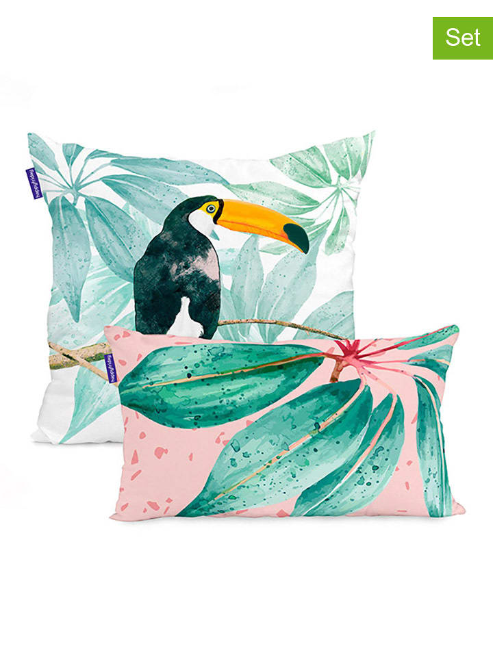 Happy Friday Poszewki (2 szt.) "Ebony" ze wzorem na poduszkę rozmiar: 50x50 + 50x30 cm