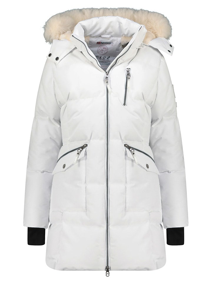 Geographical Norway Płaszcz pikowany "Balaland" w kolorze białym rozmiar: XL