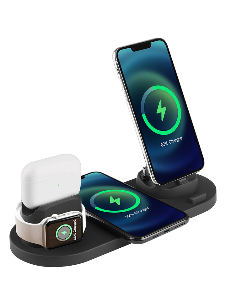 Stacja dokująca w kolorze czarnym do iPhone, Apple Watch i AirPods