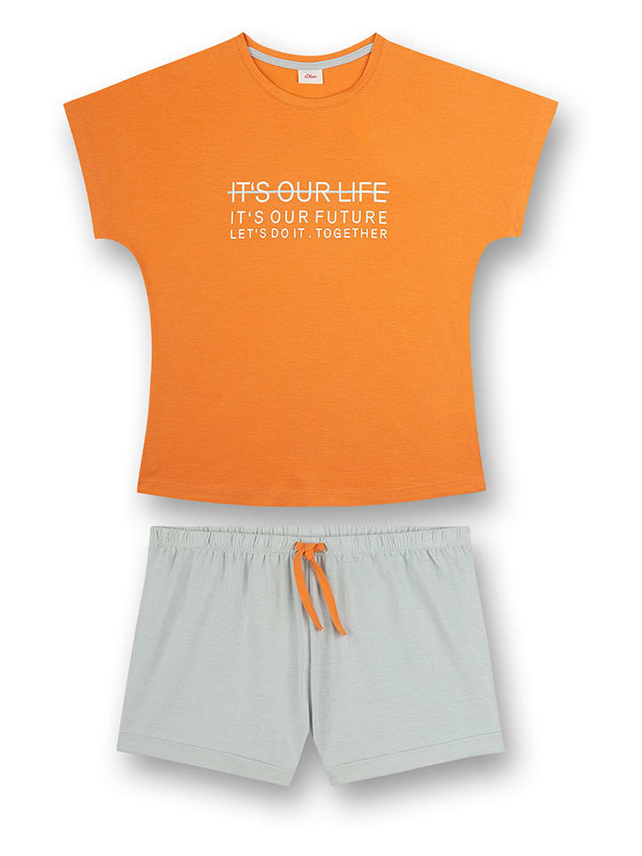 s.Oliver Piżama w kolorze szaro-pomarańczowym rozmiar: 140