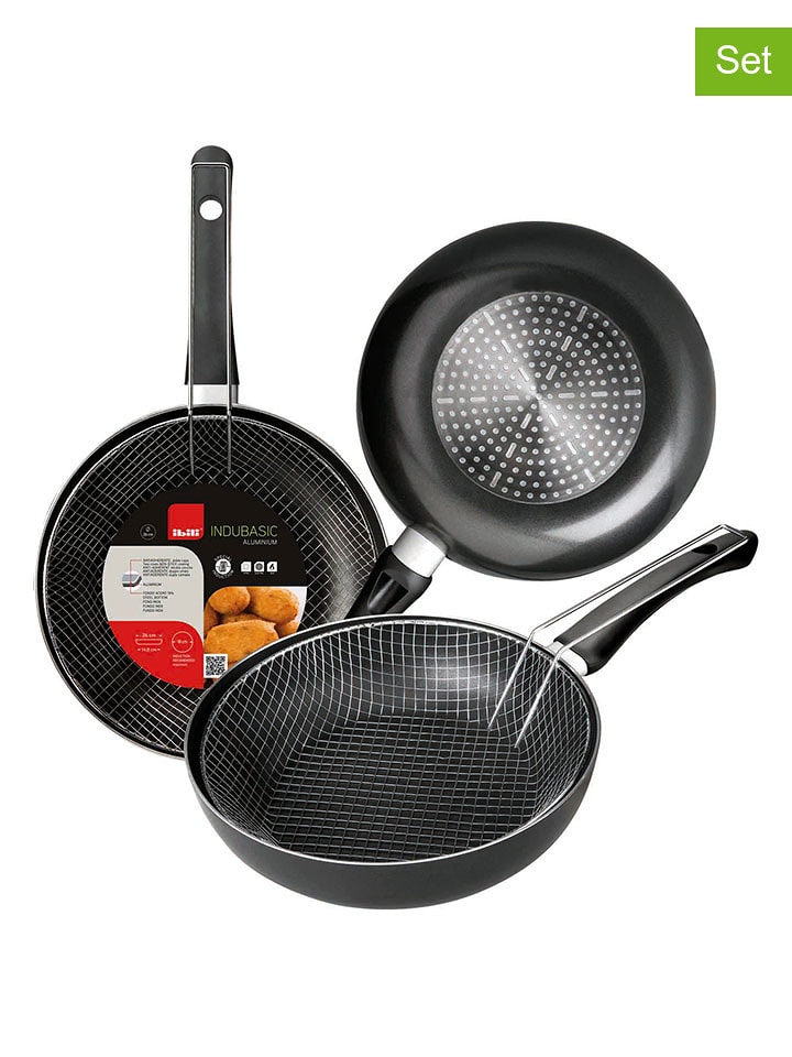 Ibili 2-częściowy zestaw w kolorze czarnym - Ø 26 cm rozmiar: onesize