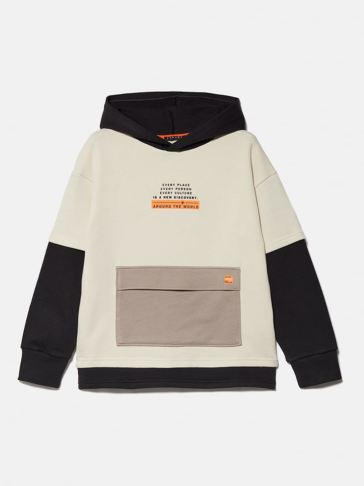 Sisley Bluza w kolorze kremowo-czarnym rozmiar: 140