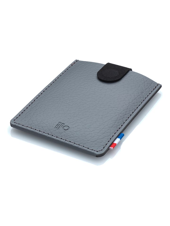 APOCOPE Skórzane etui w kolorze szarym na karty - 7,5 x 10 x 0,65 cm rozmiar: onesize