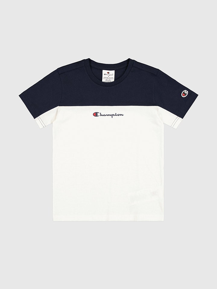 Champion Koszulka w kolorze kremowo-granatowym rozmiar: 146/152