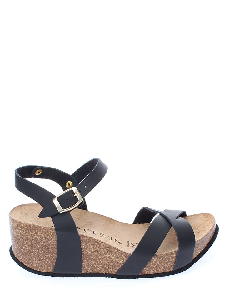 BACKSUN Sandały "Hanoi" w kolorze czarnym na koturnie rozmiar: 37