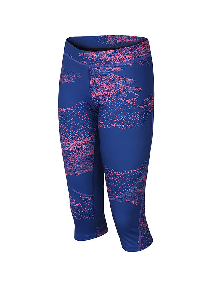 Legginsy funkcyjne w kolorze granatowo-różowym ze wzorem