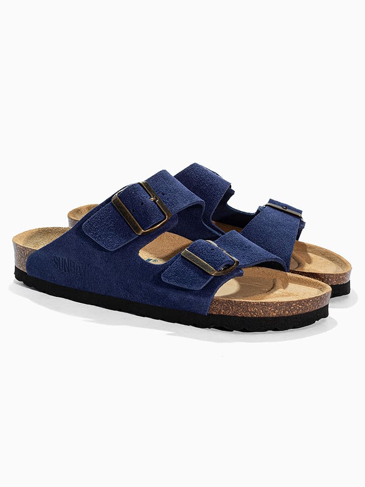 Sunbay Skórzane klapki "Trefle" w kolorze granatowym rozmiar: 39