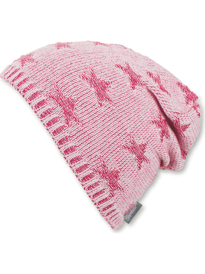 Dzianinowa czapka w kolorze jasnoróżowym