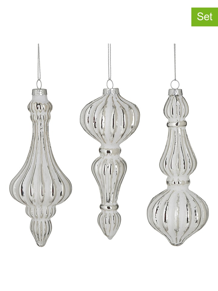 InArt Ozdoby choinkowe (6 szt.) w kolorze czerwono-zielonym - 5 x 13 x 3 cm rozmiar: onesize