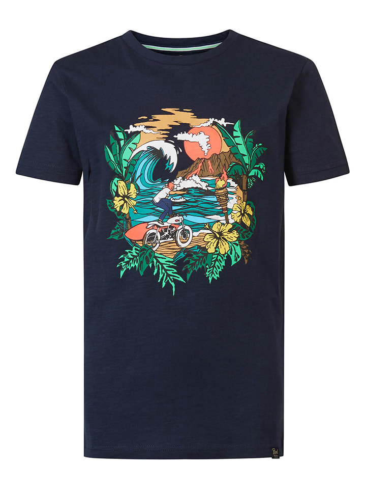 Petrol Koszulka w kolorze granatowym ze wzorem rozmiar: 140