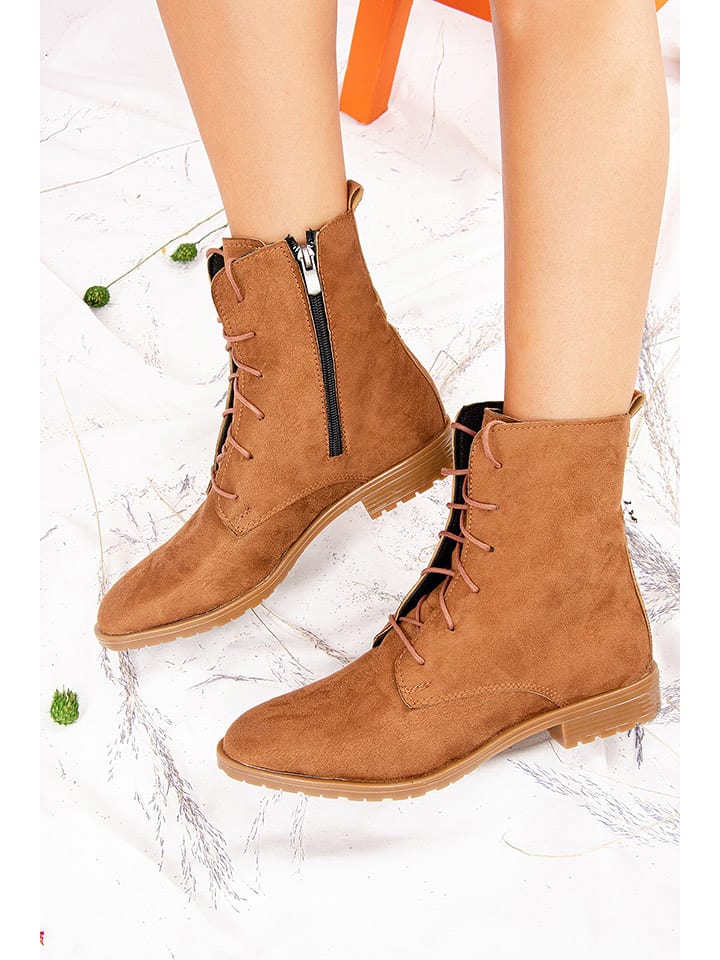 Gerois Skórzane trzewiki w kolorze jasnobrązowym rozmiar: 38