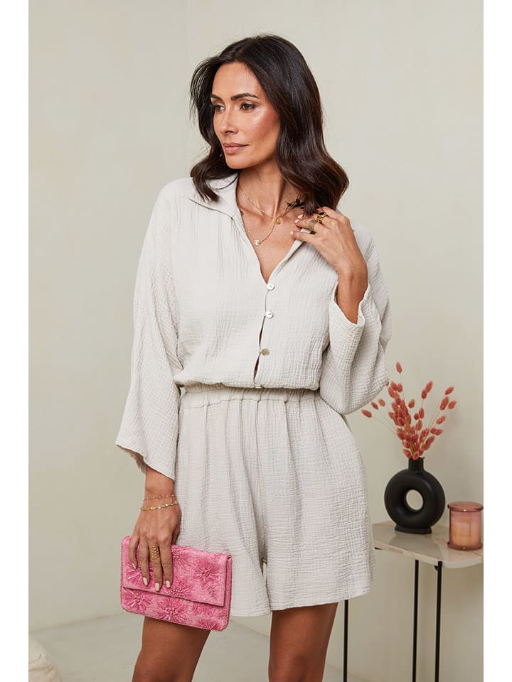 Le Monde du Lin Lniany kombinezon w kolorze beżowym rozmiar: 40/42