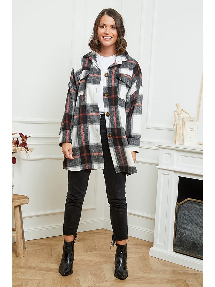 Kurtka przejściowa w kolorze szaro-białym