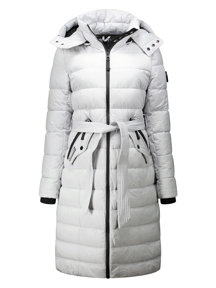 Geographical Norway Płaszcz pikowany "Cabima" w kolorze jasnoszarym rozmiar: XXL