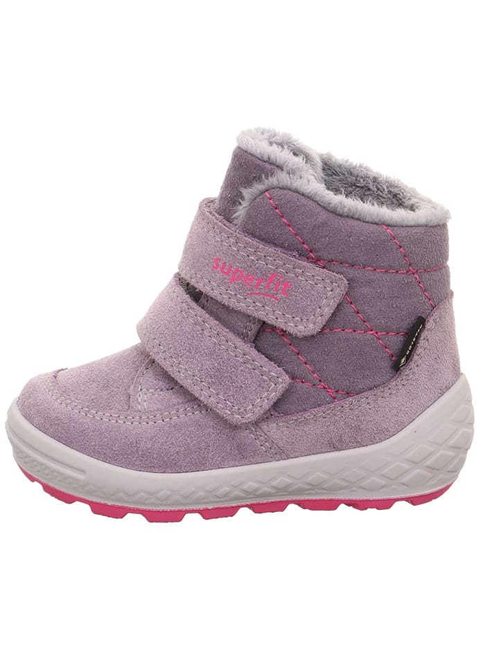 superfit Skórzane botki zimowe "Groovy 2.0" w kolorze fioletowym rozmiar: 26