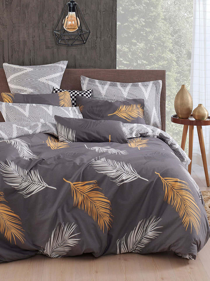 Elizabed Komplet pościeli satynowej w kolorze szarym rozmiar: 135x200 cm