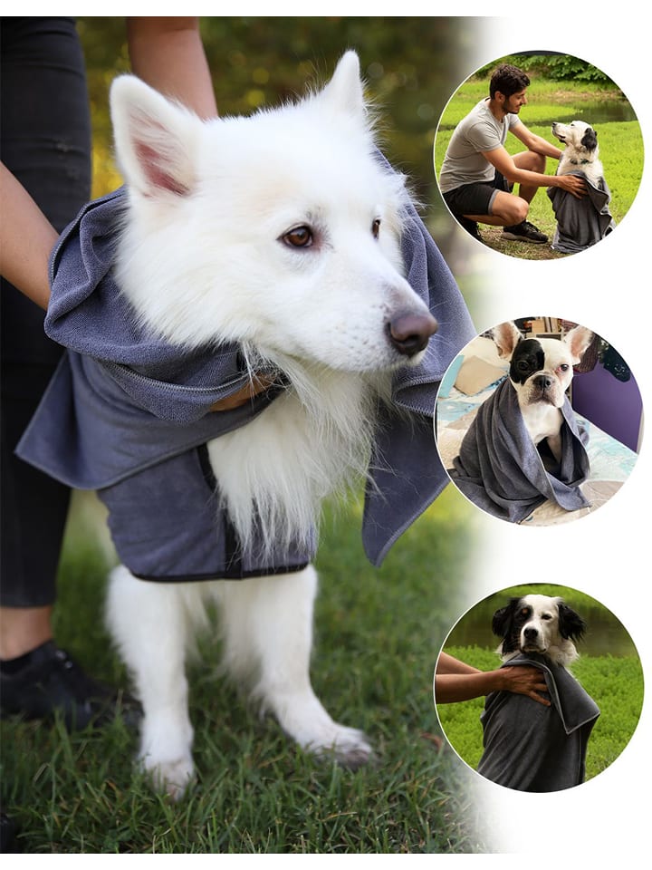 Paws&Whiskers Ręcznik w kolorze antracytowym dla psa rozmiar: 80x120 cm