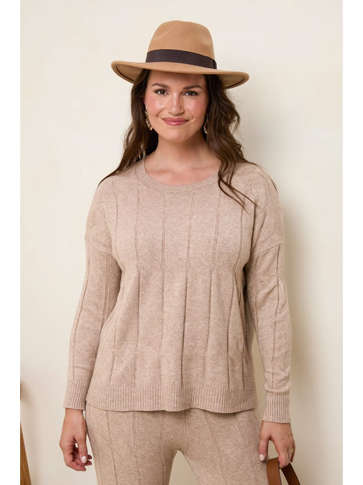 Curvy Lady Sweter w kolorze jasnobrązowym rozmiar: 44/46
