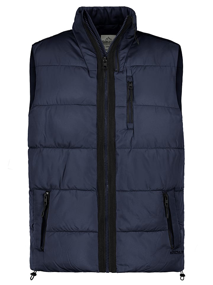 Sublevel Kamizelka pikowana w kolorze granatowym rozmiar: M