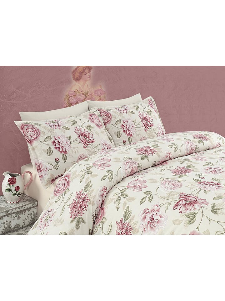 Elizabed Komplet pościeli "Care" w kolorze kremowo-jasnoróżowym rozmiar: 240x220 cm