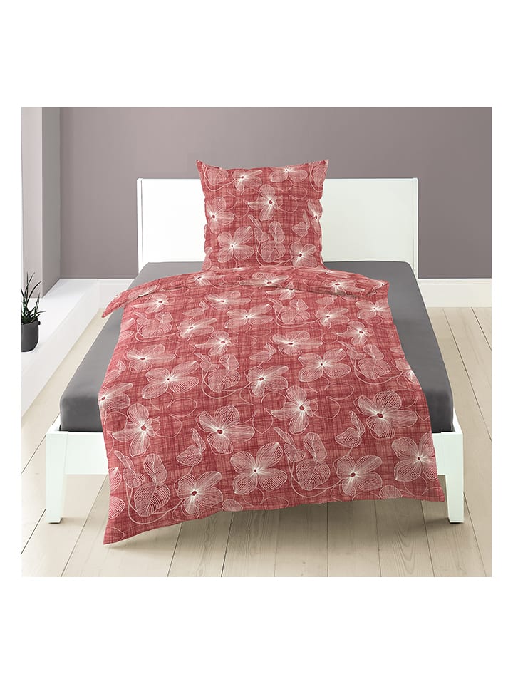 Komplet pościeli satynowej w kolorze czerwonym