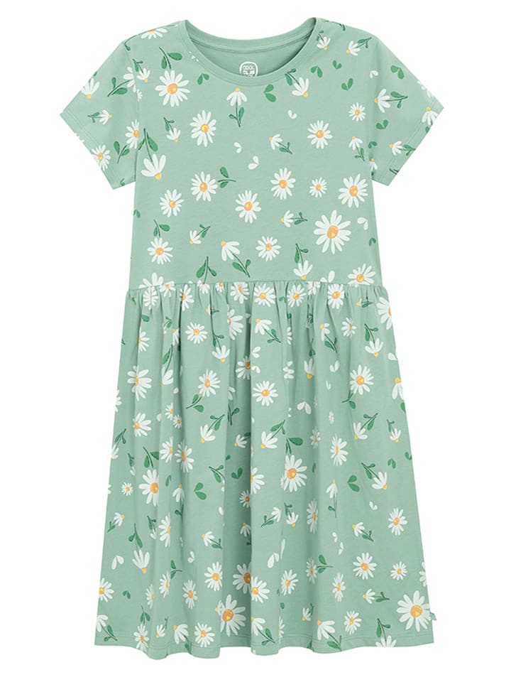 COOL CLUB Sukienka w kolorze zielono-białym rozmiar: 140