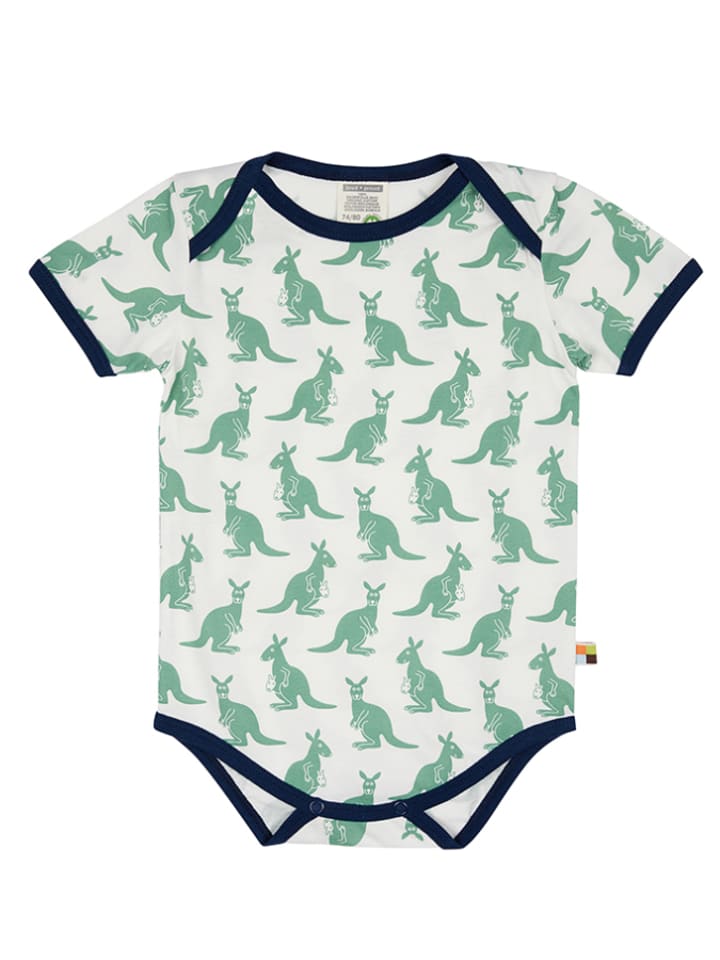 loud + proud Body w kolorze biało-zielonym rozmiar: 50/56